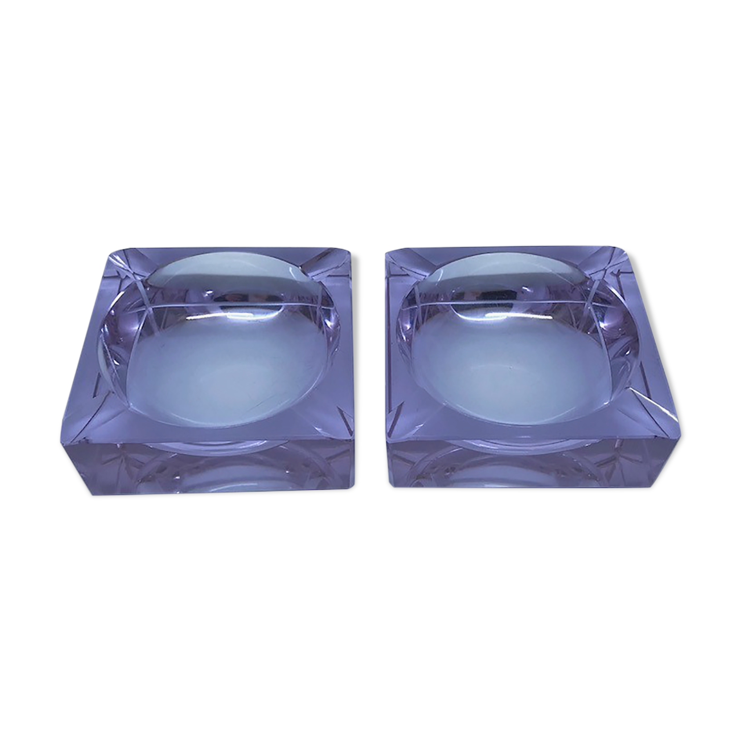 Pair of crystal ashtray