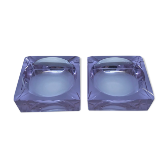 Pair of crystal ashtray