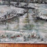 Beau Tableau à l'huile sur toile 41 x 33 cm