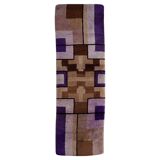 Vintage French Savonnerie runner modernist design 88cm x 259cm - 1970s (1C1201)