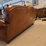 Leather club 3 places sofa 50s