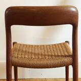 Model chair 75 in teak and rope by Niels Otto Moller