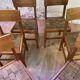 Set of 6 wooden and braided rope chairs