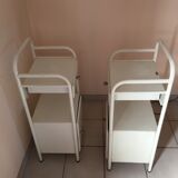 Pair of hospital bedside tables