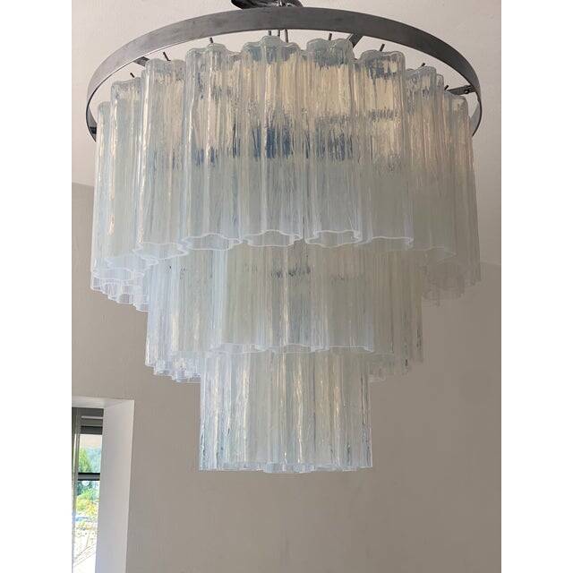 Lustre contemporain opalino murano glass « tronchi »