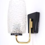 Pair of gold and black metal sconces, 50s