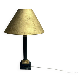 Empire bronze marble and patinated sheet metal lamp base, 20th century