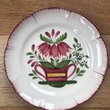 A set of 2 plates from the 19th century, L'Islettes earthenware, hand-painted decorations, rare
