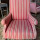 Fauteuil en tissu rayé, début 20ème