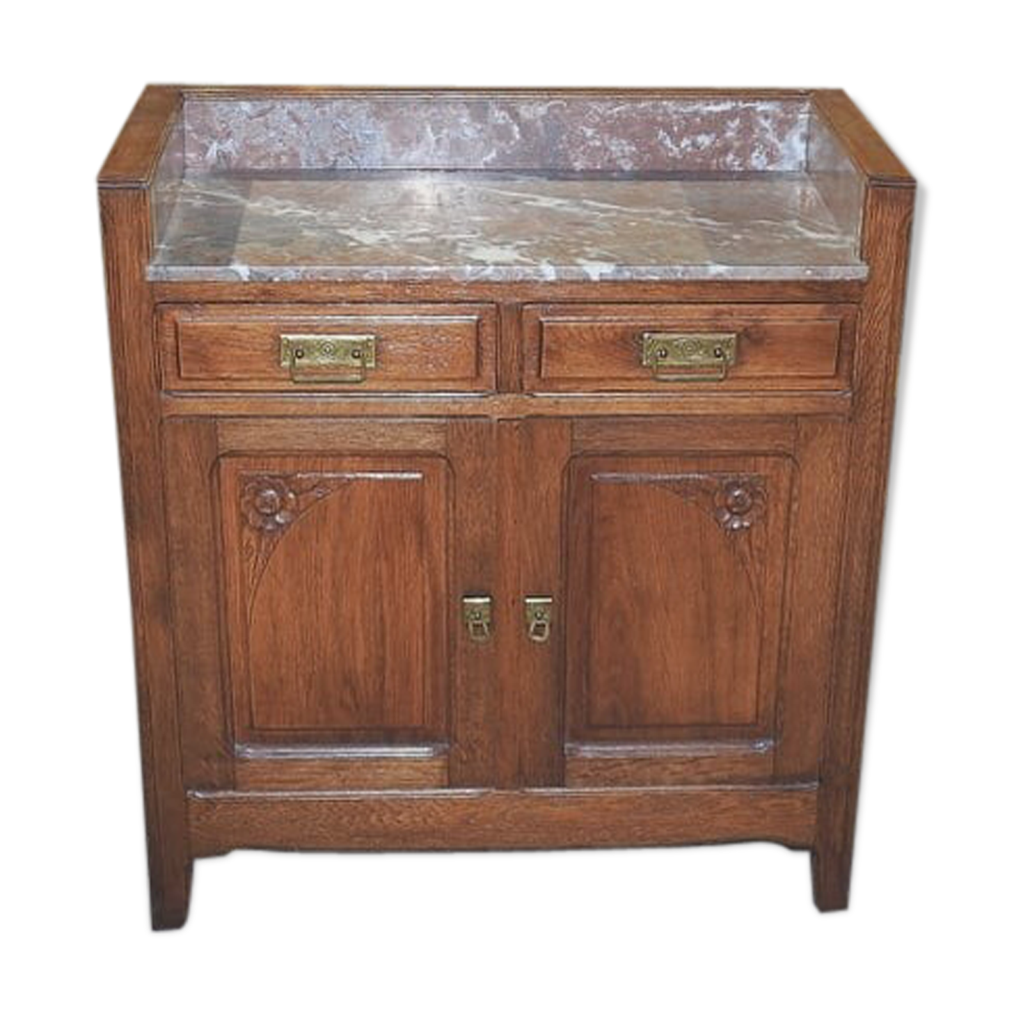 Old art deco side cabinet on marble top