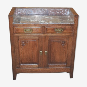 Old art deco side cabinet on marble top