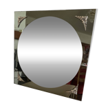 Miroir carré  avec glace ronde 60x60