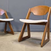 Vintage brutalist dining chairs, set of 6 - 1960s