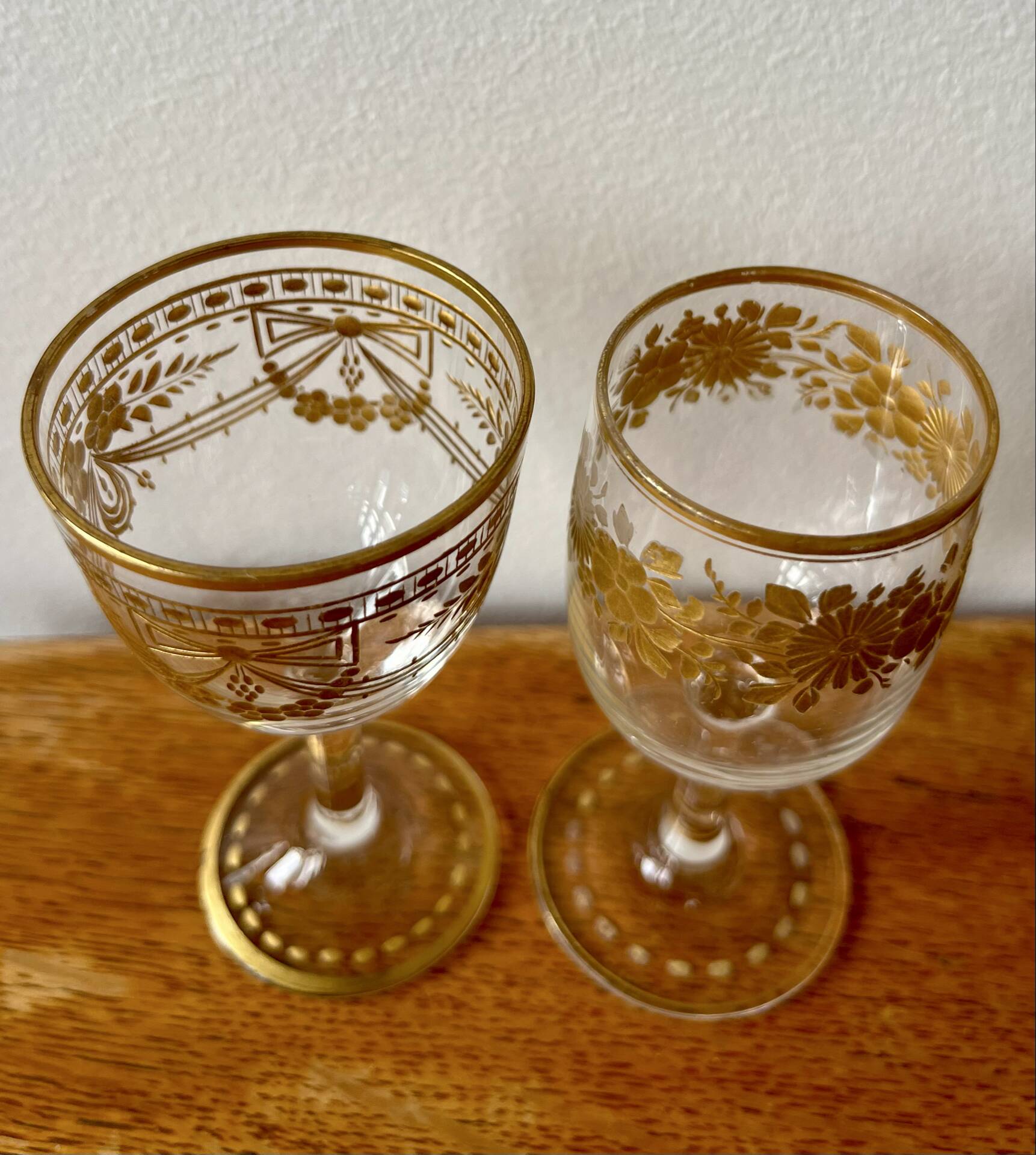 Pair of Napoleon III liqueur glasses