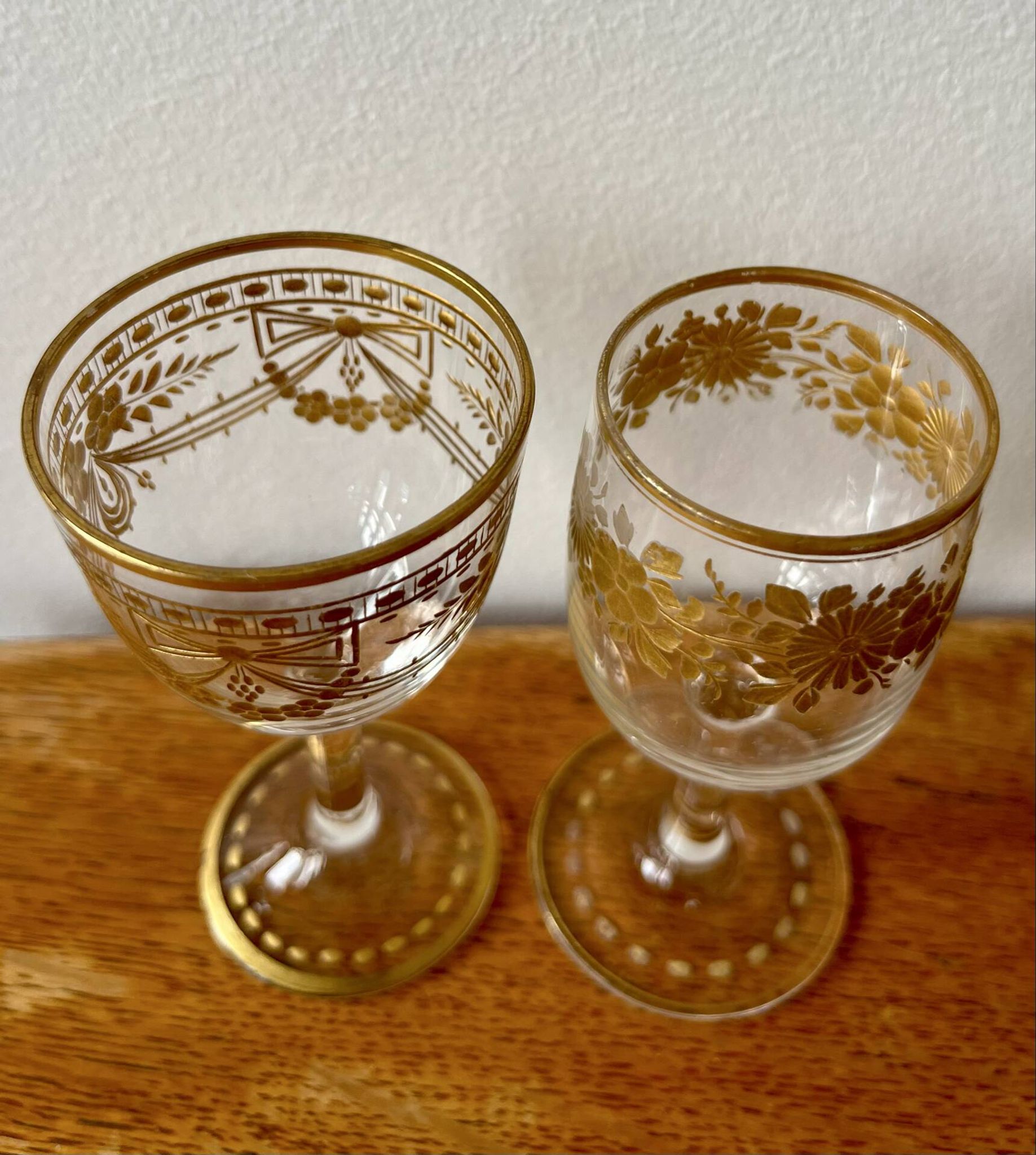 Paire de verres à liqueur Napoléon III