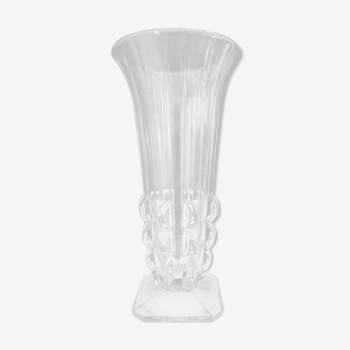 Glass vase with relief at the base 34.5 cm