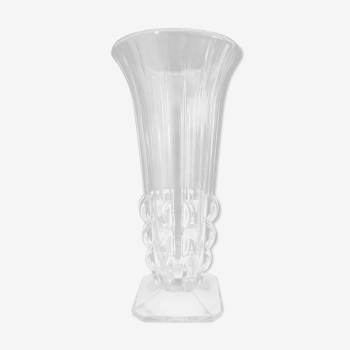 Vase en verre avec relief à la base 34,5 cm