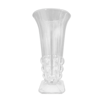 Glass vase with relief at the base 34.5 cm