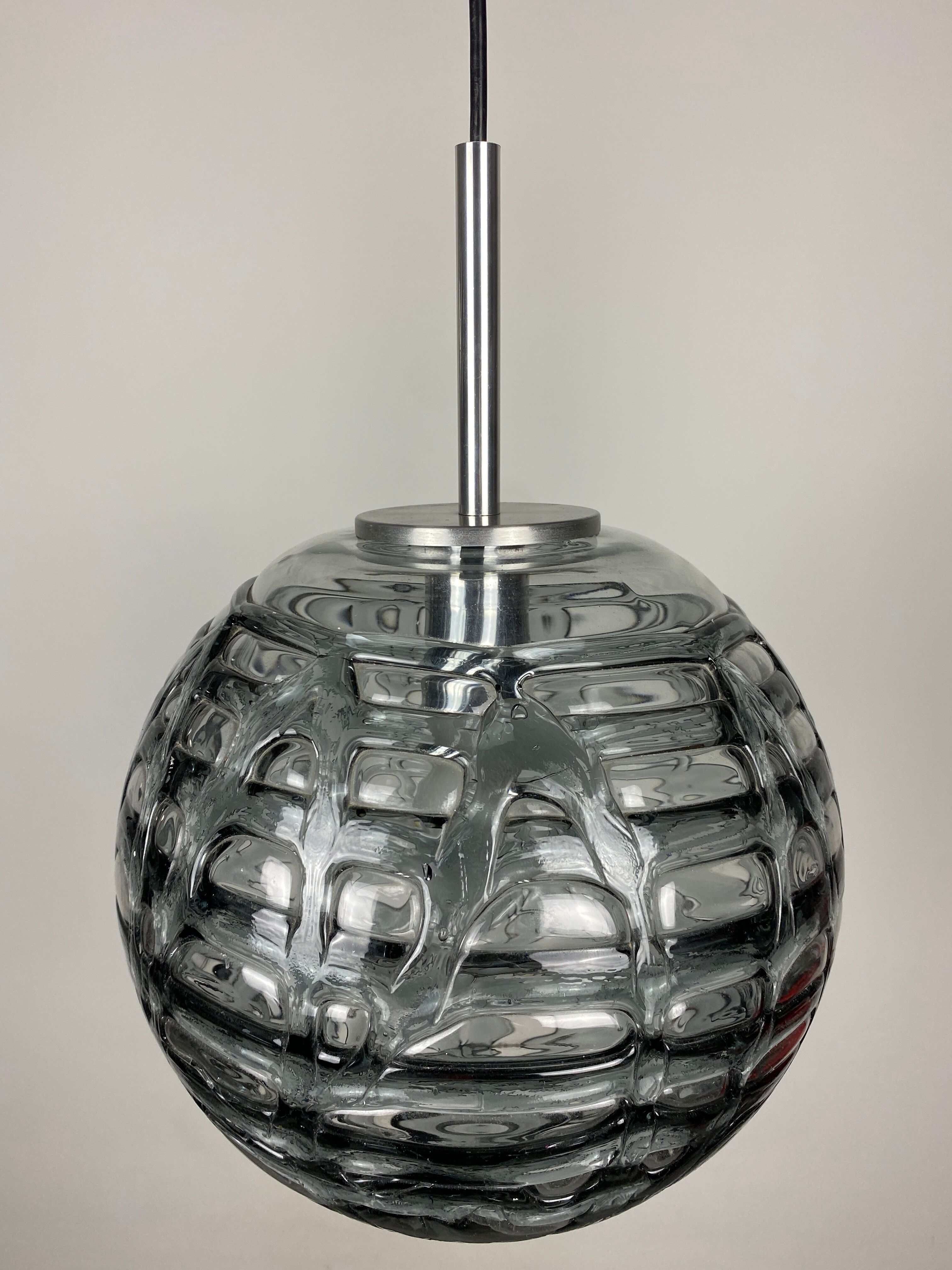 Murano glass ball pendant lamp by Doria Leuchten 1960