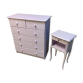 Chest of drawers and bedside children's room