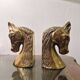 Vintage brass horse head bookends