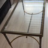 Rectangular brass coffee table