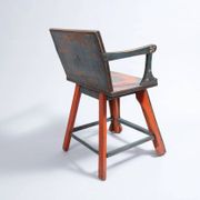 Pine chair from the 1940s with recent trompe l'oeil paint.