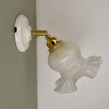 Vintage tulip wall lamp in white opaline