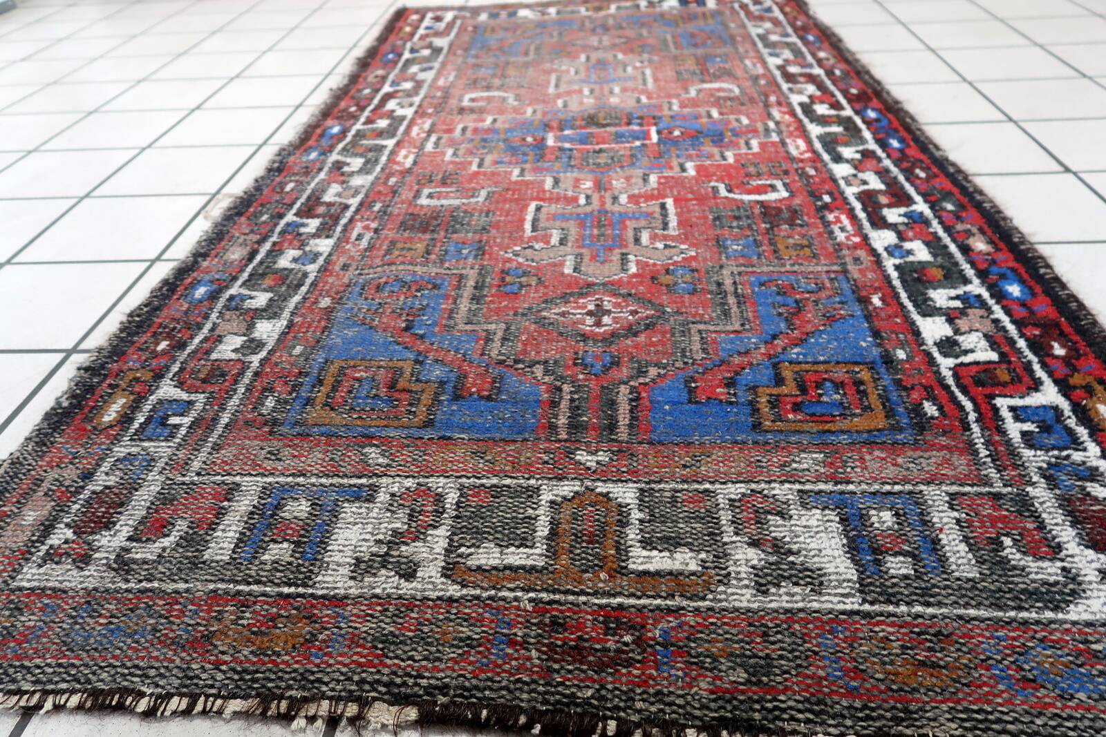 Tapis Hamadan vintage fait main en laine – 101 x 197 cm - 1C1042