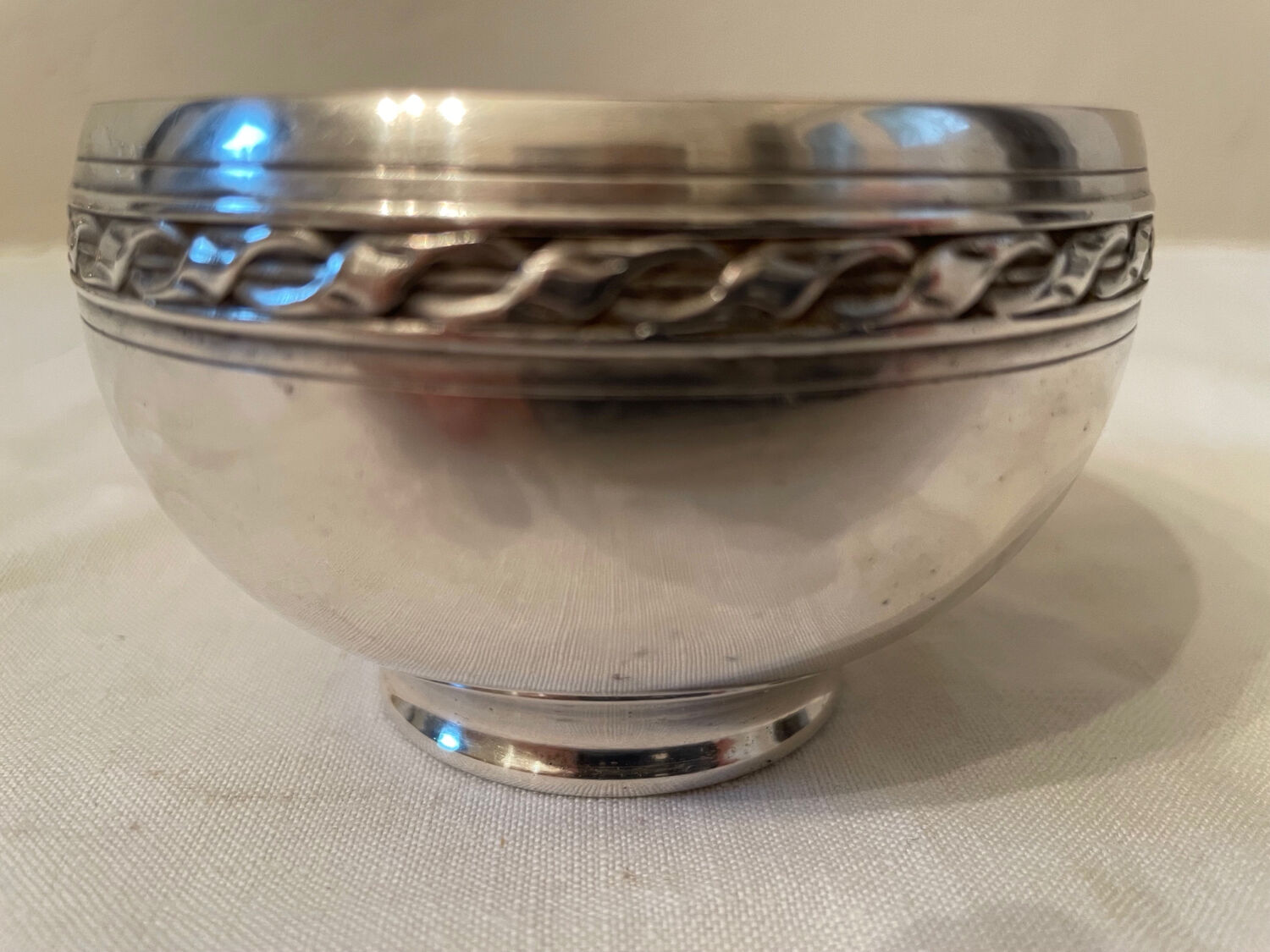 Silver metal bowl