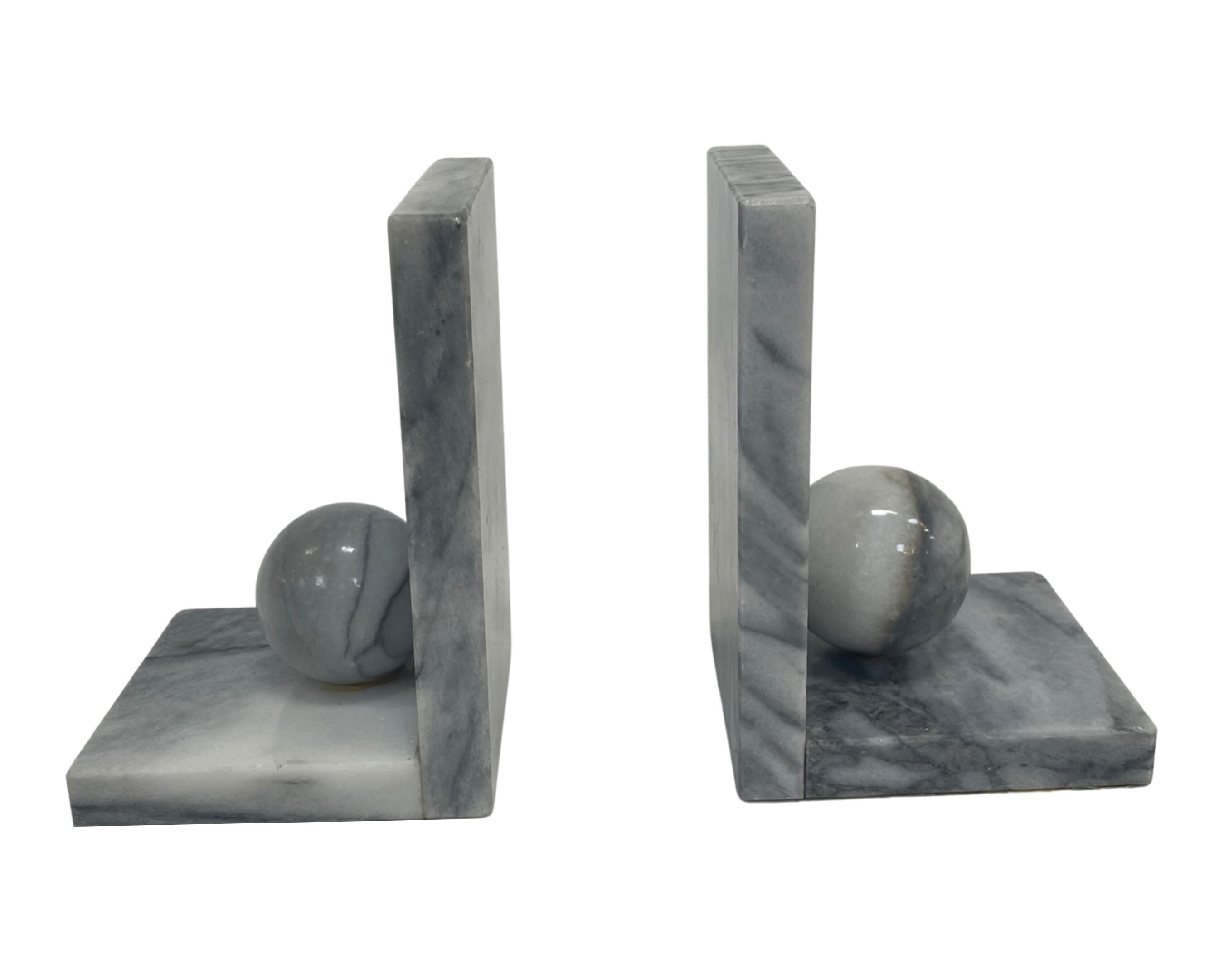 Vintage bookends marble 80s design bookend