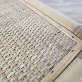 Wicker coffee table with glass top