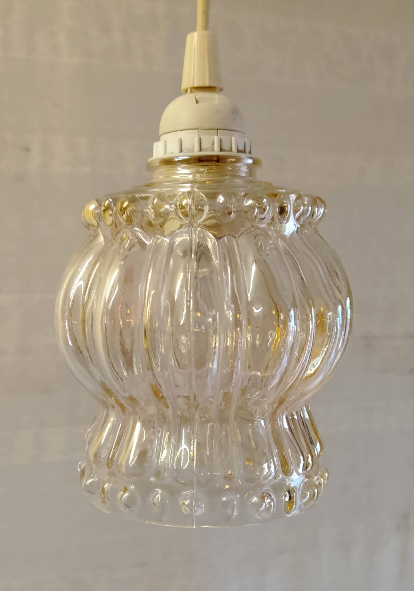 Moulded glass suspension globe - mid 20th century