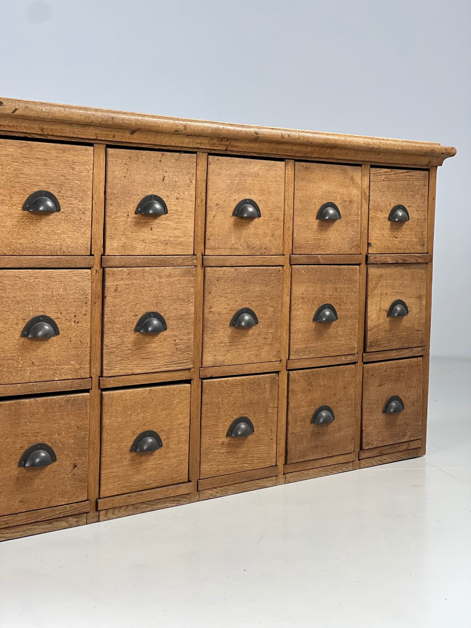 Pharmacy cabinet chest of drawers large oak antiques
