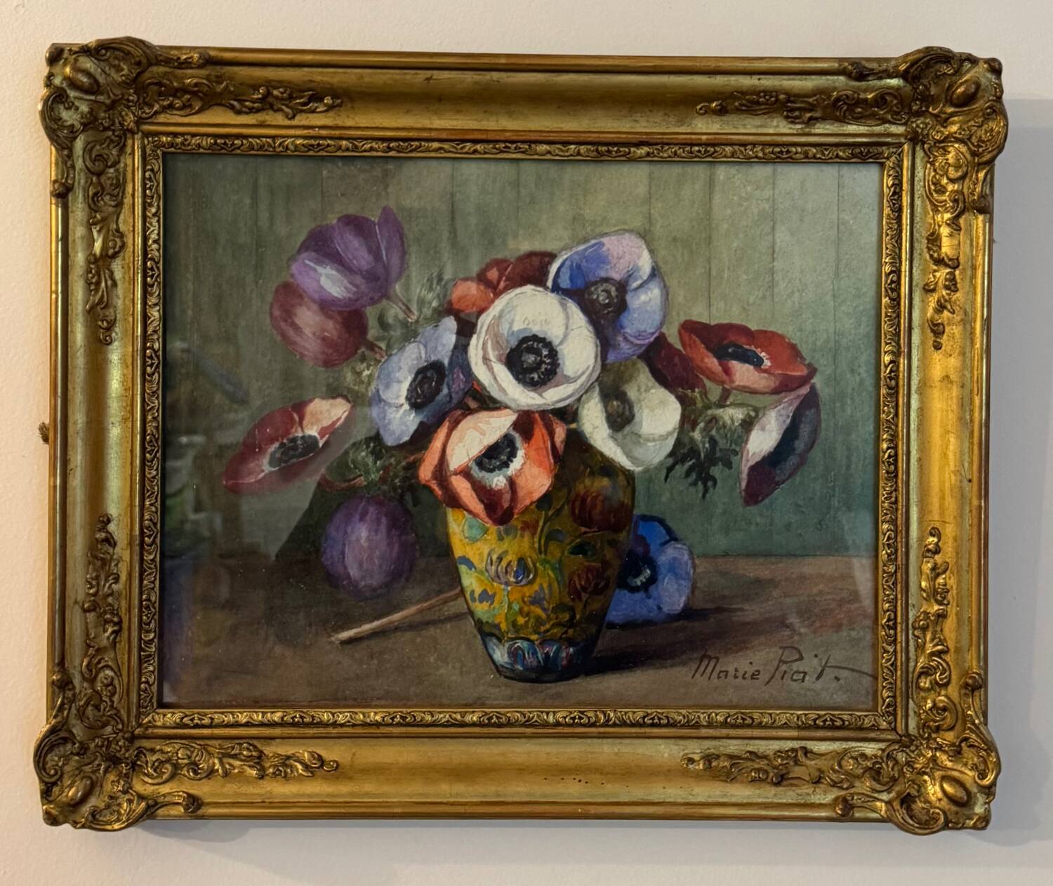 Still life with anemones, signed early 20th century