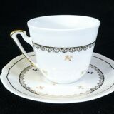 Coffee service in white and gold porcelain Limoges France