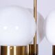 Mid-Century Chandelier in Brass and Opaline Glass, Czech, 1960s