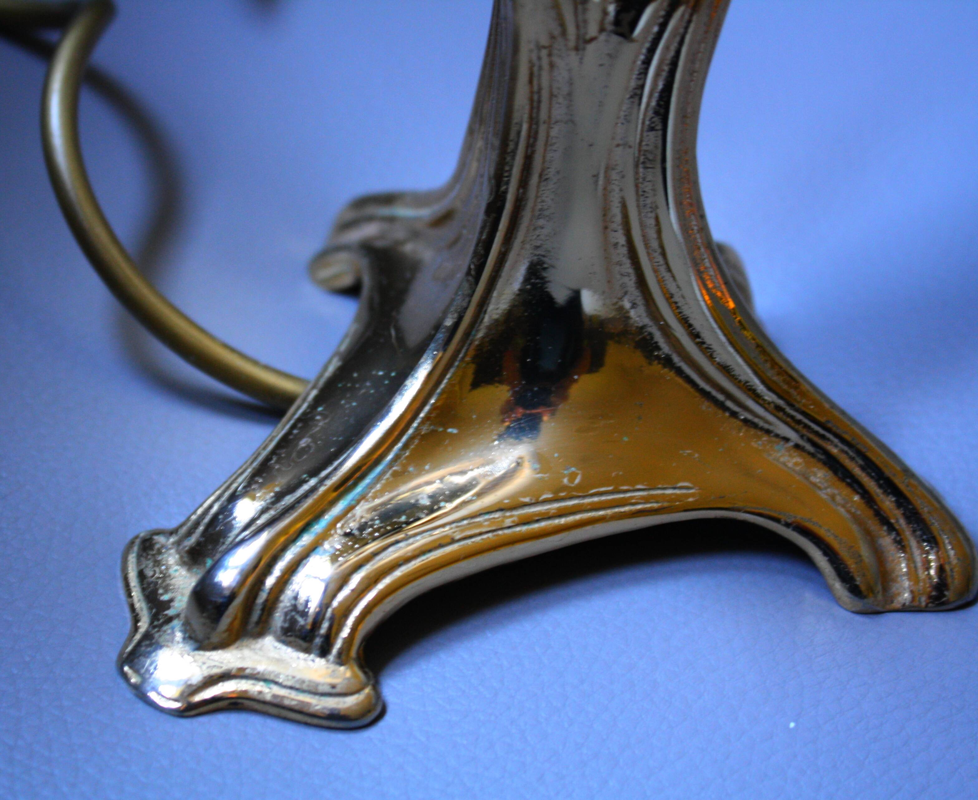 Vintage bamboo style brass lamp 70's signed cattadori
