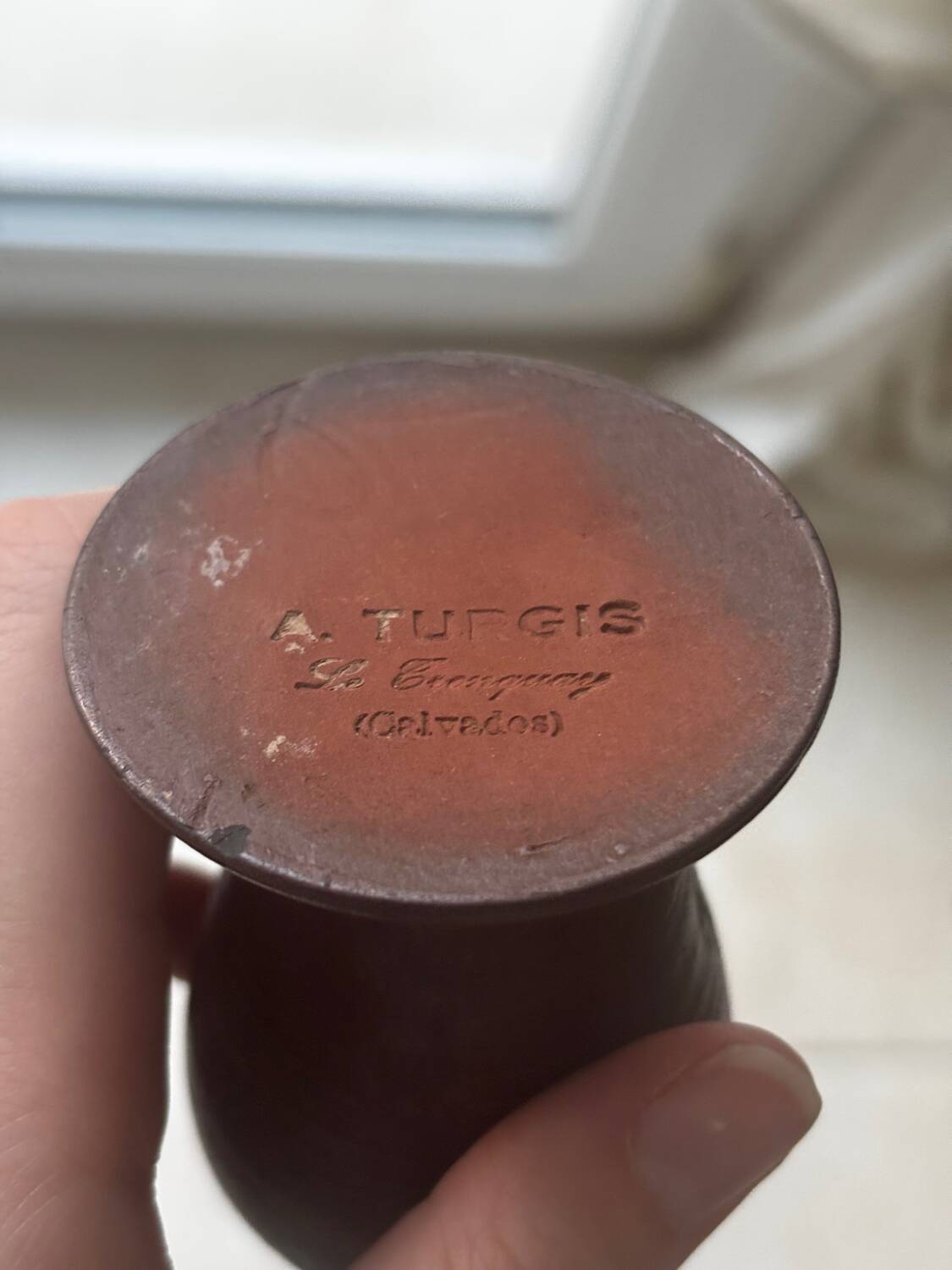 Grès egg cup Turgis pottery Calvados