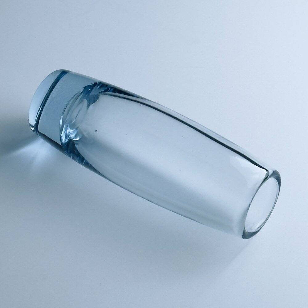 Original blue glass vase by Per Lütken for Holmegaard, Denmark, 1960s.