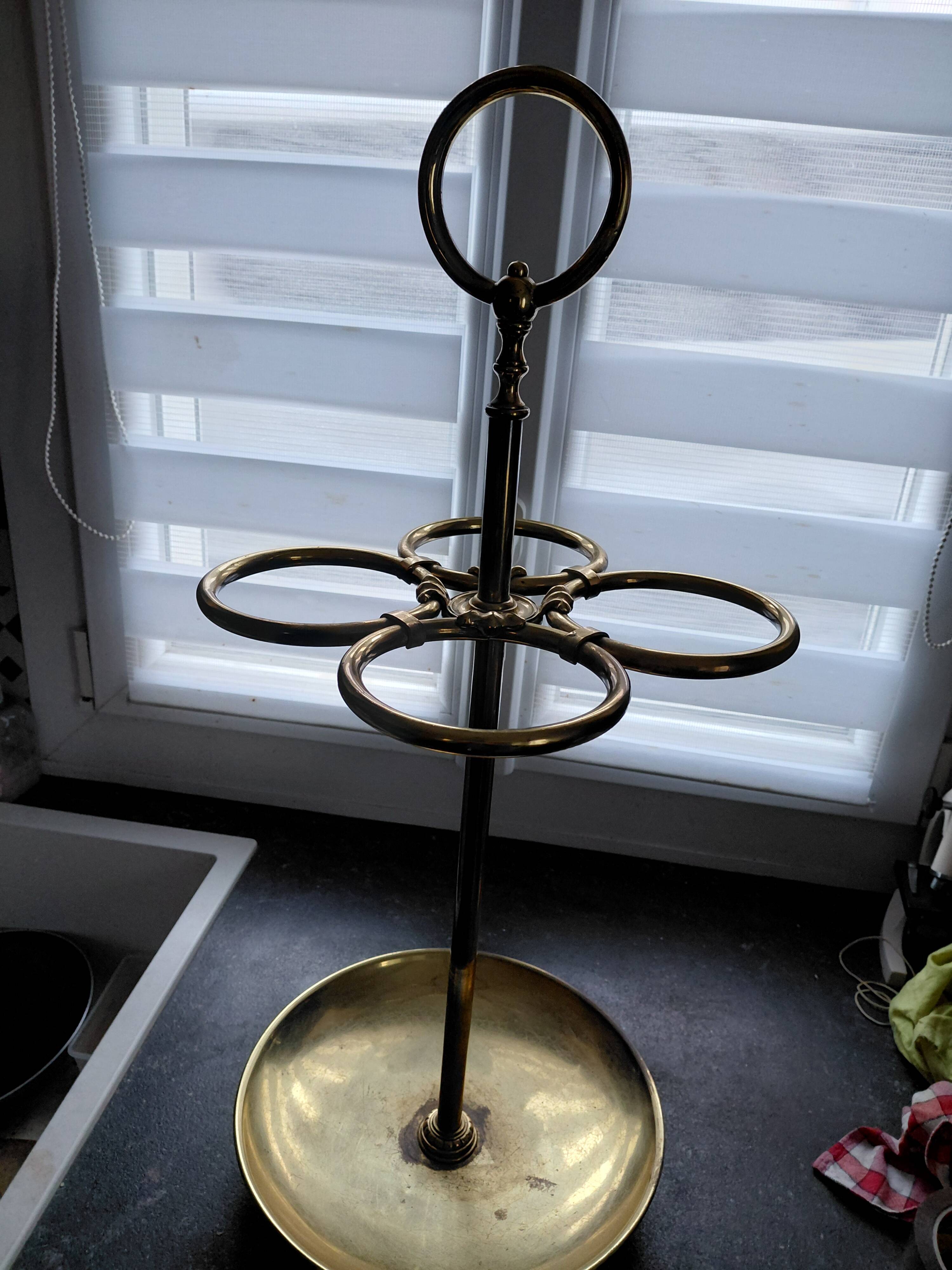 Vintage brass umbrella stand