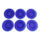 6 blue glass dishes