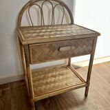 Vintage bamboo bedside table