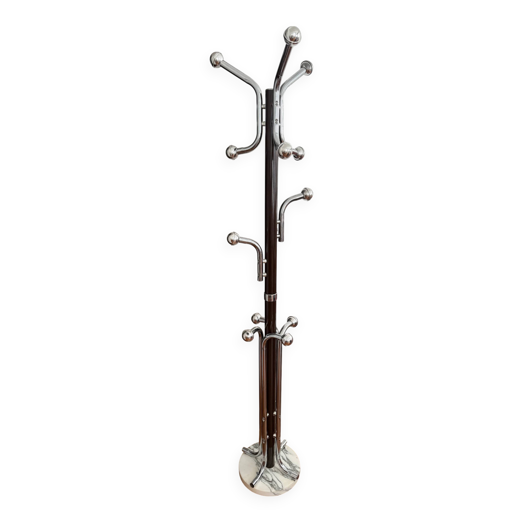 Metal coat rack with 12 hooks - 1970s