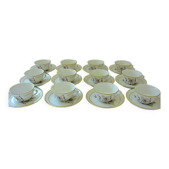 Suite of twelve coffee cups and their porcelain sub-cups