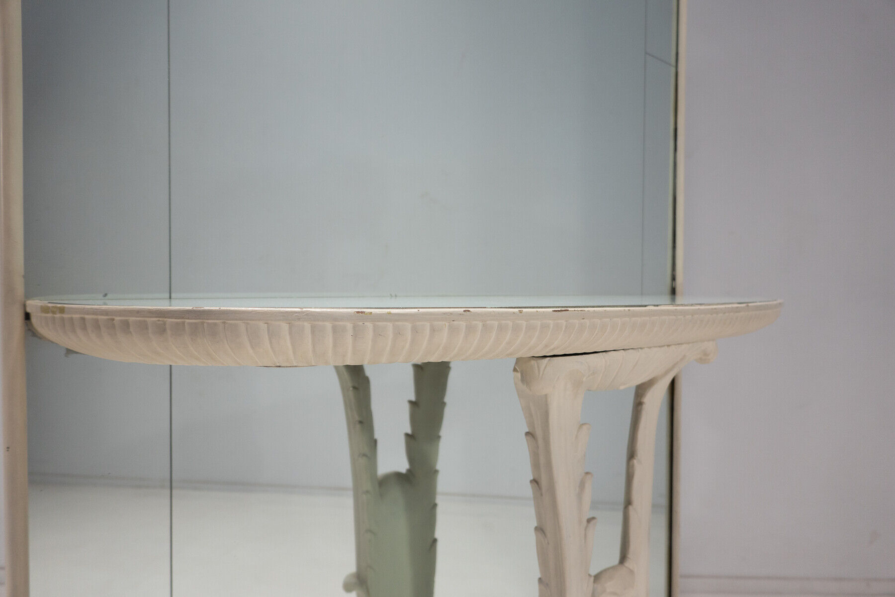 Italian console mirror, wood and glass