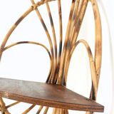 Rattan corner shelf