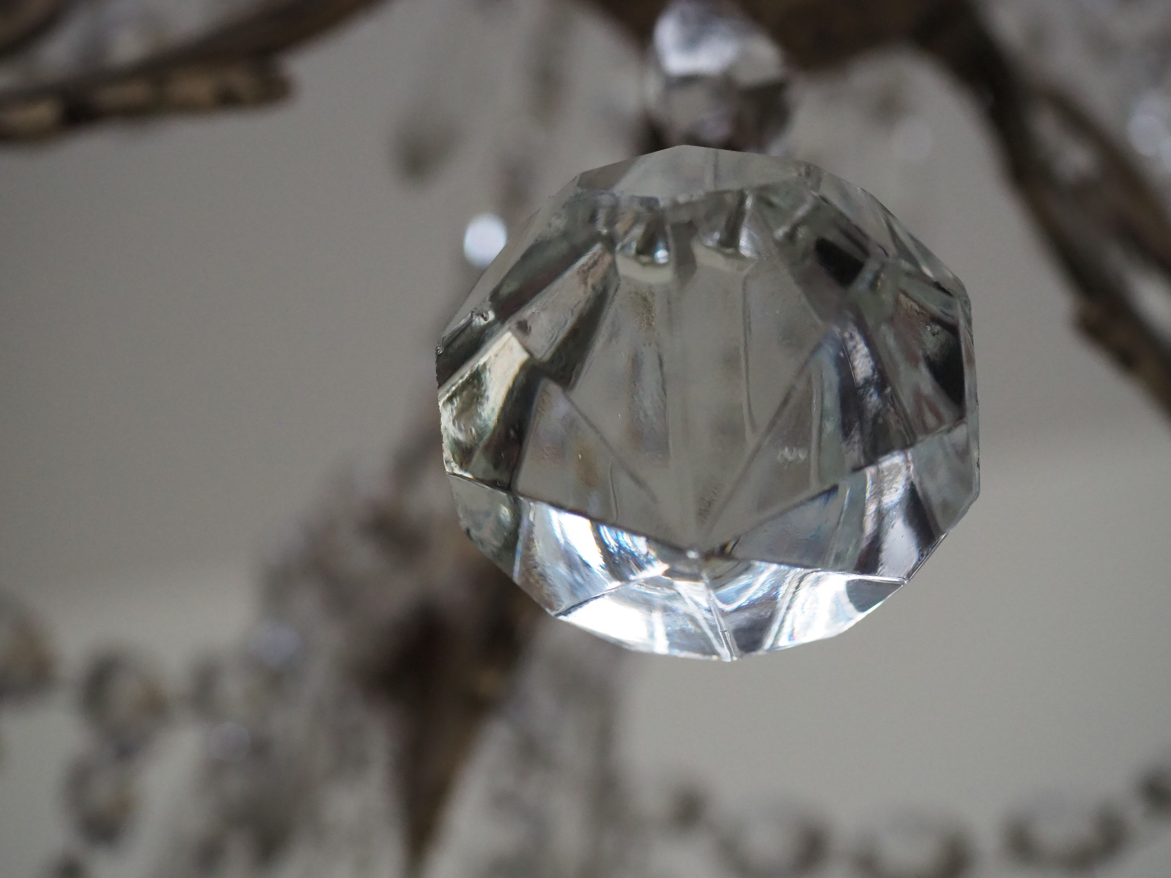 Napoleon III chandelier with crystal pendants, signed Portieux 19th century