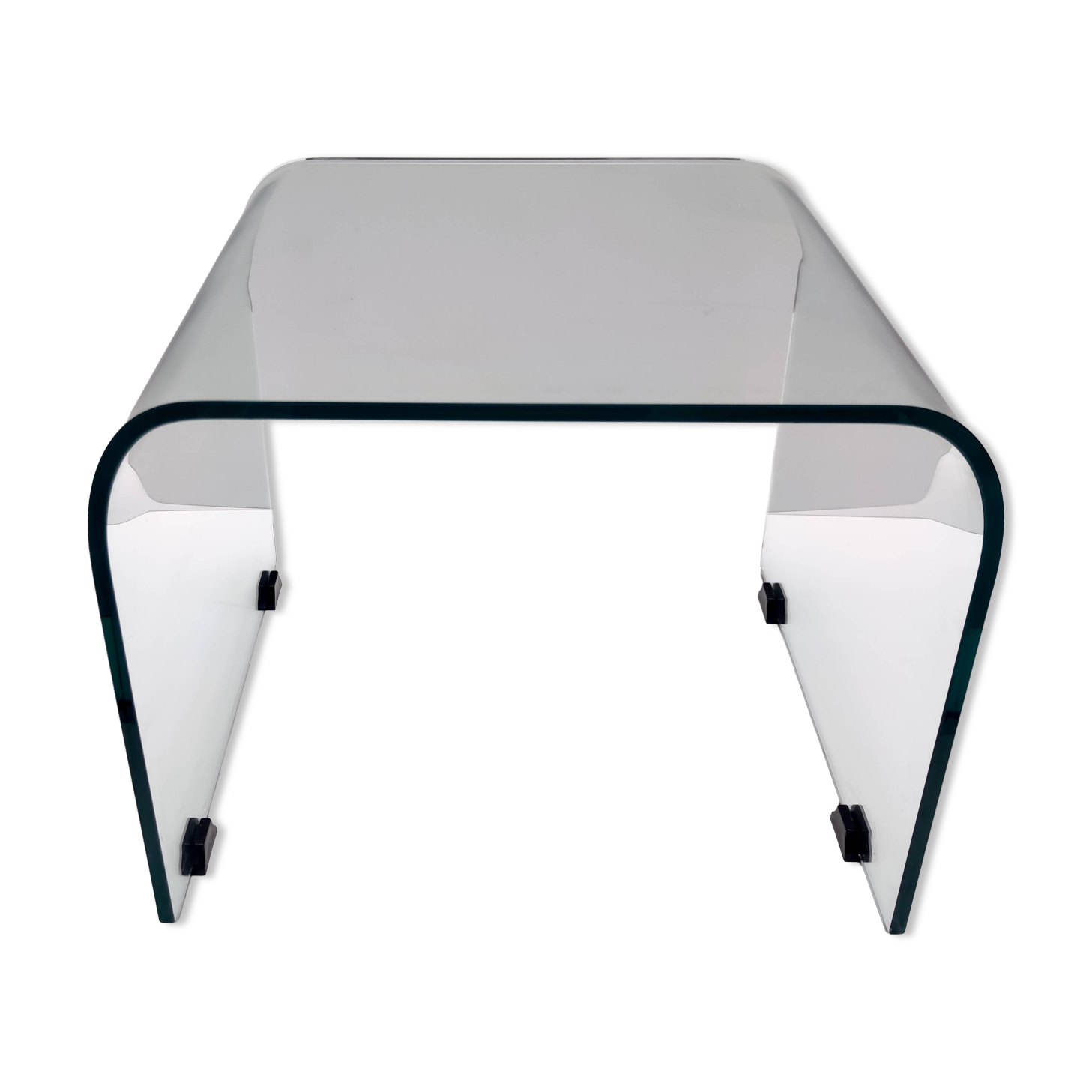Aquamarine Square Glass Coffee Table attr. to Pietro Chiesa for Fontana Art