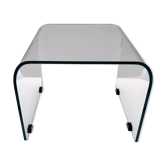 Aquamarine Square Glass Coffee Table attr. to Pietro Chiesa for Fontana Art